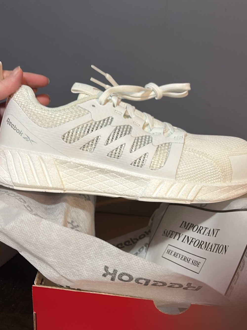 Reebok Fusion Flexweave Work Women's Grey Slip-Resistant Shoe